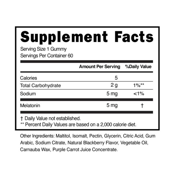Melatonin 5mg Sleep Sugar Free Gummy - Image 2