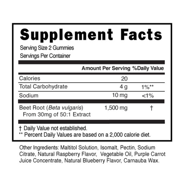 Beet Root Gummy 1500mg Blueberry Flavor - Image 2