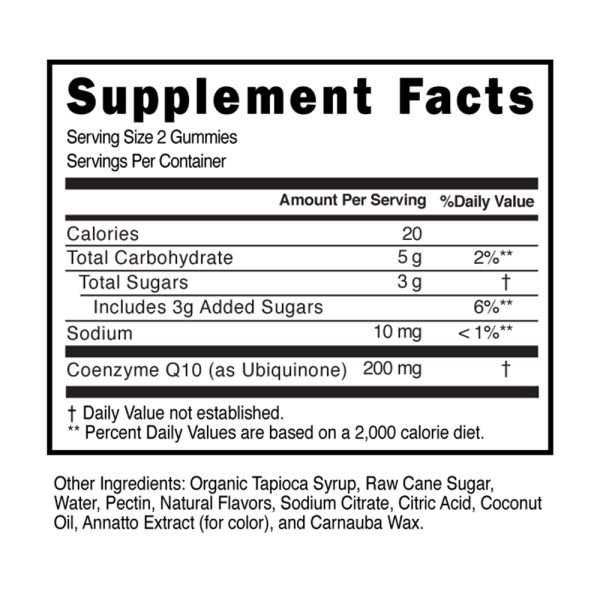 Coenzyme Q10 Gummy 200mg Ubiquinone Mango Flavor - Image 2
