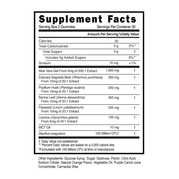 Colon Cleanse Gummy 8 In 1 Senna Leaf Orange Flavor - Image 2