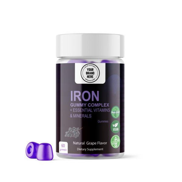 Iron Gummy Essential Vitaminss Minerals Gummies Grape Flavor