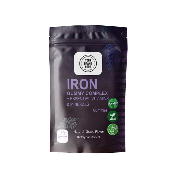 Iron Gummy Essential Vitaminss Minerals Gummies Grape Flavor - Image 3