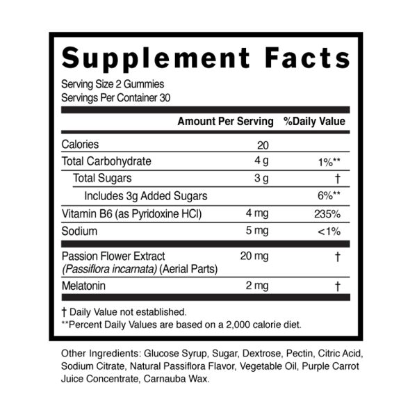 Melatonin Gummy Passiflora Vitamin B6 Passion Fruit - Image 2