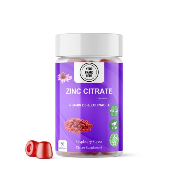 Zinc Citrate Gummy Vitamin D3 Echinacea Raspberry Flavor