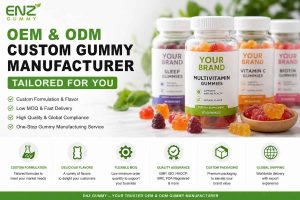 Custom gummy manufacturing with OEM & ODM services, low MOQ, private label solutions, and global compliance support.